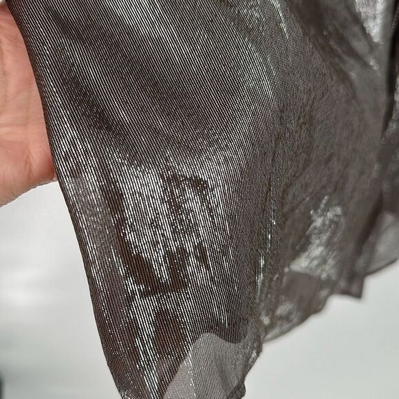 Cami Nyc Party Silver Metallic Silk Blend Sleeveless Tori Cocktail Dress Small - Picture 8 of 12